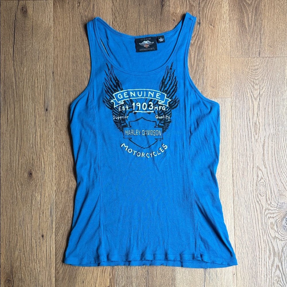 Harley-Davidson Blue Graphic Tank Top